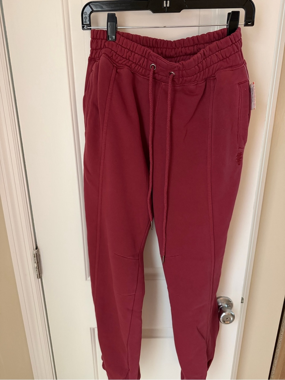 Free People Burgundy Drawstring Jogger Sweatpants